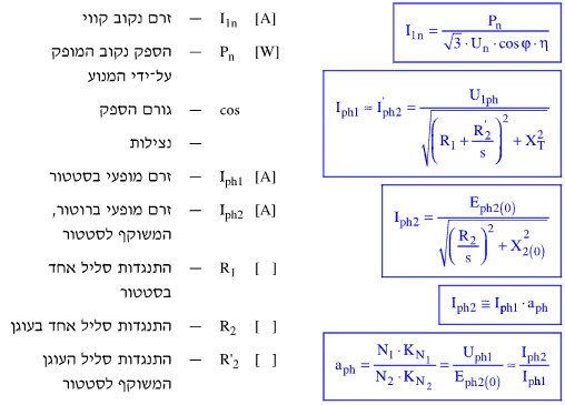 חישוב הזרמים בהזנחת זרם ריקם