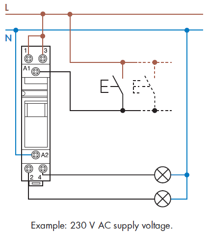 ממסר צעד 220V בעל שני מגעי כח