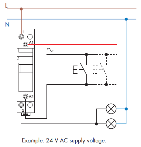 ממסר צעד 24V בעל מגע כוח אחד